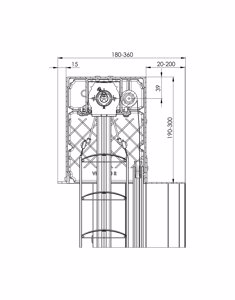 Coupe de store autoportant Viva (Profilé de dilatation d’occasion 10 mm)(prepare pour le polystyrene dans une partie frontale)