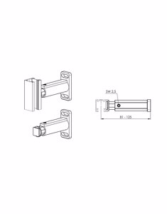 Support de la coulisse STS 81-125 mm, P021/6